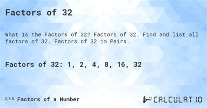 All Factors Of 32 - How To Discuss