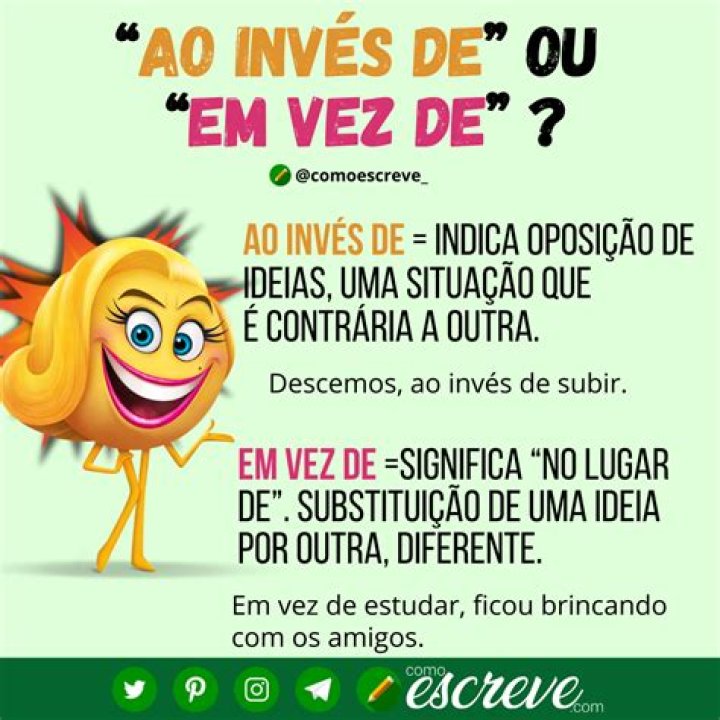 Ao InvÃ©s Ou Em Vez