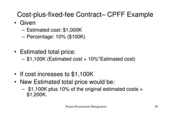 Cost plus fixed fee (CPFF) contract