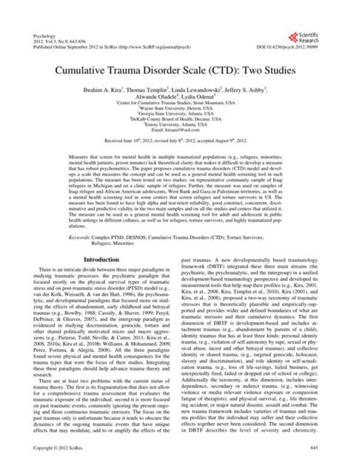 Cumulative Trauma Disorder (CTD) - How To Discuss