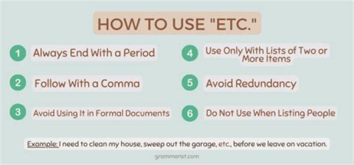 Etc in a sentence - How To Discuss