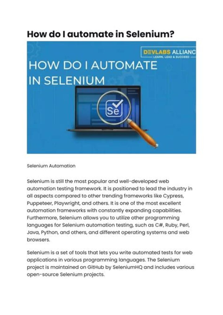 How do I automate in selenium