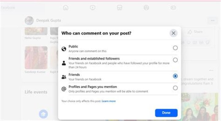 How do you turn off comments on a facebook post