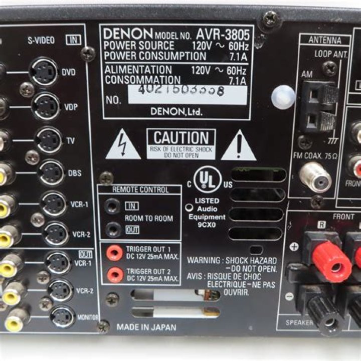 How many watts Denon AVR 3805?