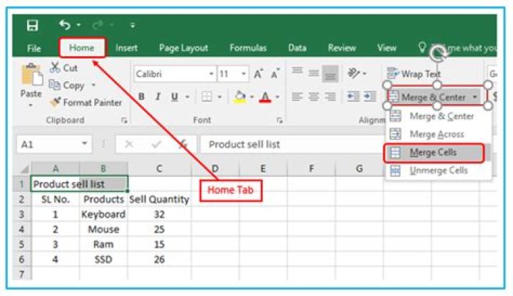How to combine cells in excel