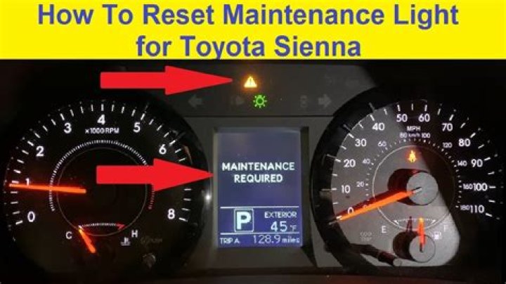 How To Reset Maintenance Required Light On Toyota Sienna 2013