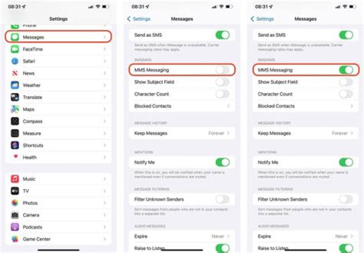 How to turn on mms on iphone
