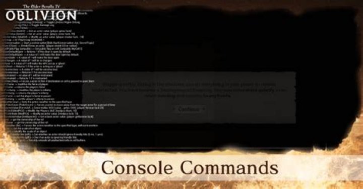 Oblivion Console Commands - How To Discuss