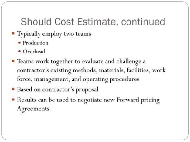 Should-cost estimate - How To Discuss