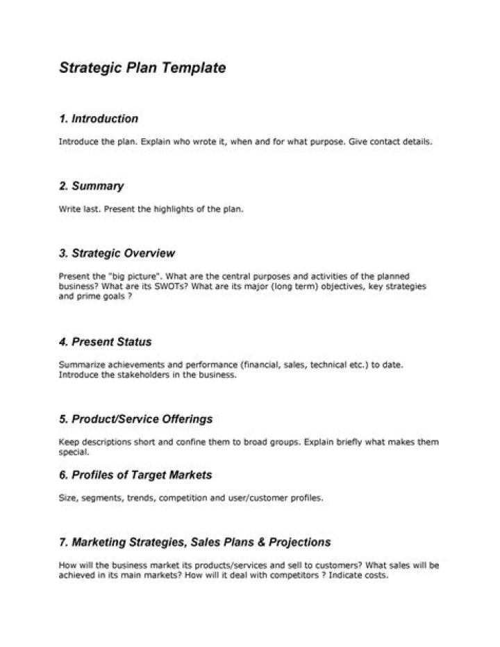 Strategic plan template - How To Discuss